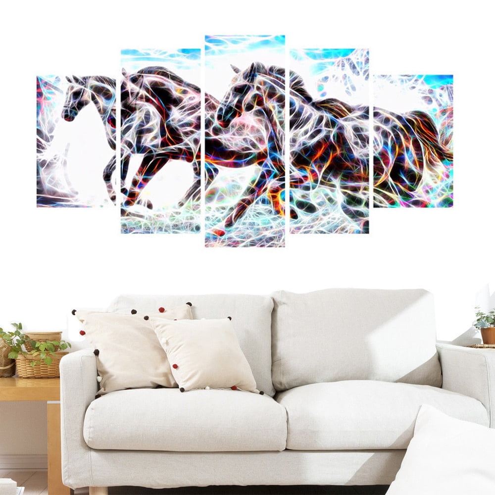 DESIGN ART Stampede Horse Animal Art Canvas (Multiple Sizes) 32 in. wide x 16 in. high