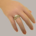 thumbnail image 5 of LBG British Made Classic 18k Yellow Gold Natural Opal & Ruby Womens Band Ring - 33 size options - Size 5.25, 5 of 6