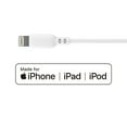 thumbnail image 5 of onn 3ft Lightning to USB Charging Cable, 2 Pack, Soft Touch Material, MFI Certified, White - Compatible with iPhone 14/13/12/11/X/XR/XS/8/7/6/5, iPad, Airpods and more, 5 of 10