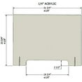 thumbnail image 2 of Plexiglass Sneeze Guard - 32"w x 24"h Protective Freestanding Shield Guards Against Sneezing and Coughing/Transaction Window for Offices and Stores / 1/4" Thk (11.75"w X 2.5"h Cutout) (Single), 2 of 7