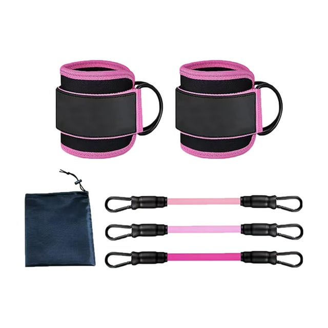 jinwen Bandes de Résistance à la Cheville avec Manchettes Ensemble de Poids de Cheville pour Kickbacks Femmes Rose