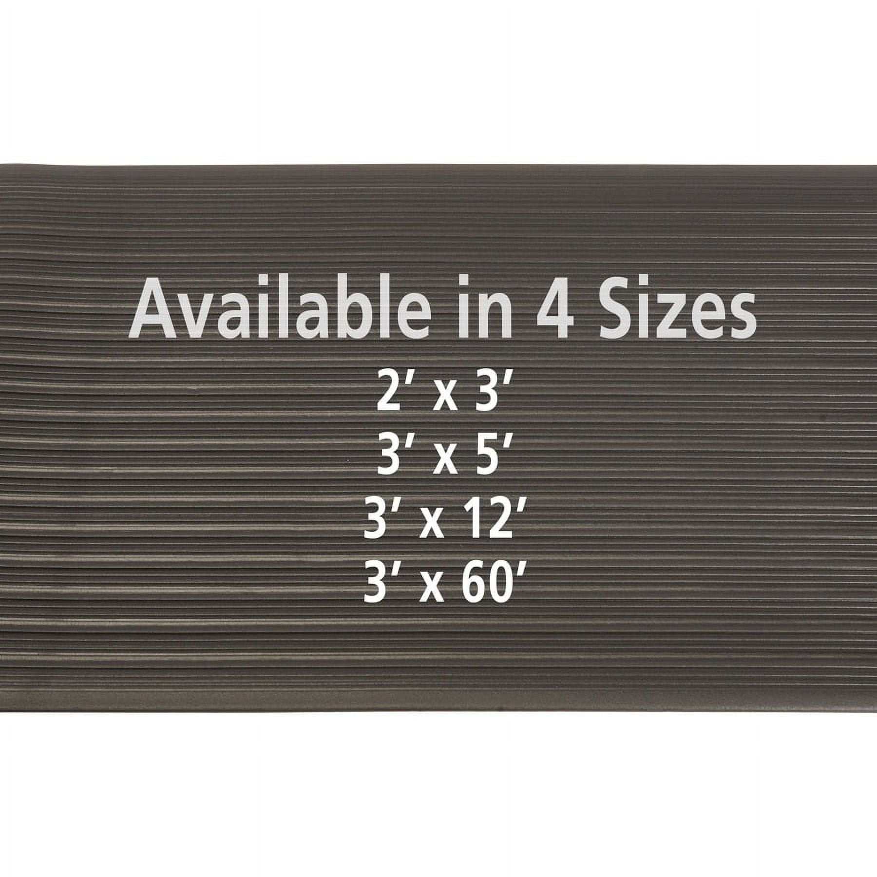 Genuine Joe Air Step Anti-fatigue Mat - Warehouse - 12 Ft Length X 36" Width X 0.38" Thickness - Vinyl, Vinyl Foam - Black