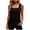 Black-03, variant on Women’s Square Neck Sleeveless Tank Top, Vertical Pleated Casual Blouse, Lightweight Summer Cami