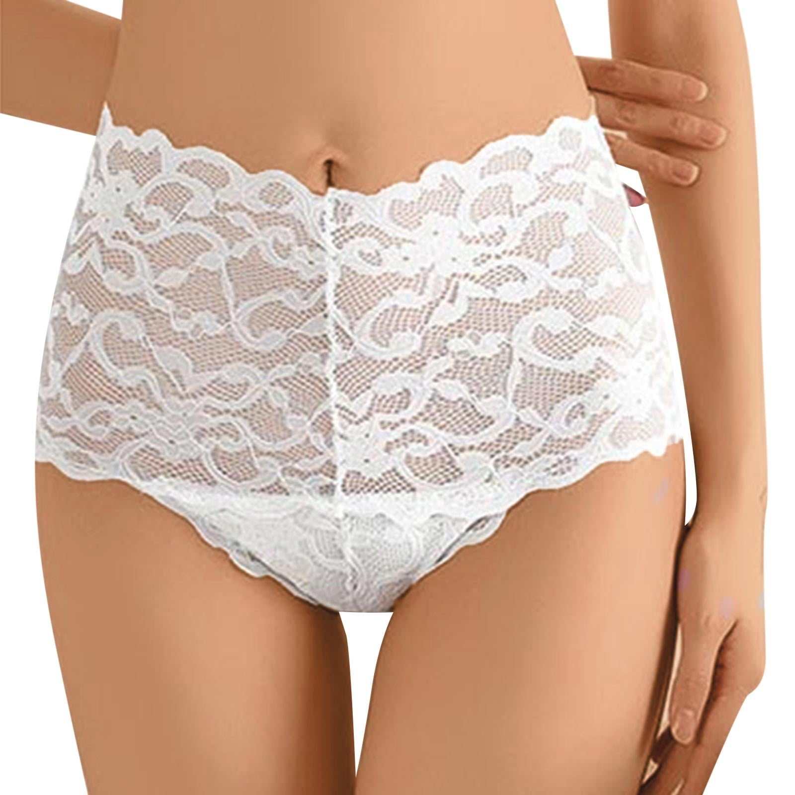 PMUYBHF Underwear Women Cotton No Show Women's Casual Solid Color High  Waisted Tight Lace Underwear Women Underwear Boyshorts 