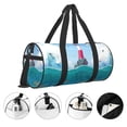 thumbnail image 5 of Haiem Lighthouse Sea Port Pattern Gym Bag for Women Men, Waterproof Travel Duffel Bags, Personal Item Travel Bag Weekender Bag with Shoes Compartment & Wet Pocket, 5 of 8
