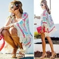 thumbnail image 3 of Femmes Rétro Boho Dentelle Florale Cardigan Hippie Kimono Blouse Cape Veste Blazer Top, 3 of 5