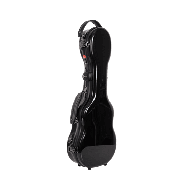 Crossrock Concert Ukulele Case, Fits Up to 24 Inches | 100% Fiberglass Hardshell with Brand Latches, TSA Lock, Accessory Compartment, and Detachable Straps-Black