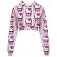thumbnail image 3 of Chandail à Capuchon Imprimé Hello Kitty pour Femmes 2023 Automne Style Décontracté Chandail à Capuchon Ultra Court Mode Chandail à Capuchon Jogger Haut Décontracté, 3 of 7
