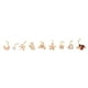thumbnail image 5 of Juego de 9 piercings para la nariz Sincero, acero inoxidable dorado, forma de L, circonitas brillantes, 5 of 10