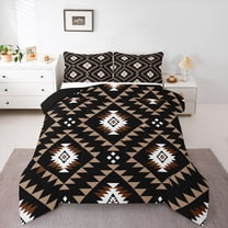 Manfei Triangle Boho Aztec Bedding Comforter Set, Tribal Hippie Twin Comforter Sets, Teen Kid Child Adult Reversible Bedding Set, Super Cozy Room Decor, 2-Piece