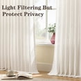 thumbnail image 3 of Nalqet Pinch Pleated Linen Curtains 96 inch Length 2 Panels Set, Light Filtering Linen Blend Sheer Drapes Memory Trained Pleated Curtain Back Tab with Hooks Rings for Living Room Bedroom, Beige White, 3 of 8