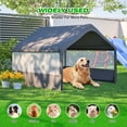thumbnail image 6 of 4'x 4'x 3.3' Extra Large Dog House Outside, Dog Tent Outdoor, Big Dog Shade Shelter Doghouse Canopy with Three-Sided Breathable Mesh Windows, Gray Sun Rain Cover for Pet Cat Livestock, 6 of 7