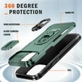 thumbnail image 3 of for iPhone 14 Plus Hard Case, with Camera Cover & Kickstand Holder, Built-in 360°Rotate Ring Stand Anti-scratch Drop Protection Magnetic Phone Case for Apple iPhone 14 Plus - Green, 3 of 8