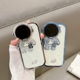 thumbnail image 2 of Compatible with iPhone 14 Pro Max Clear Phone Case Women Girls Plating Astronaut Hidden Stand Case Camera Protection Soft Silicone Shockproof Case for iPhone 14 Pro Max 6.7 inch (Sierra Blue), 2 of 12