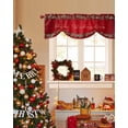 thumbnail image 4 of German Christmas Tie Up Valances Curtain, Pine Berries Holly Red Frohe Weihnachten Adjustable Rod Pocket Short Window Treatment Tie Up Curtains Valances for Kitchen Living Room Bathroom 60x18 Inches, 4 of 9