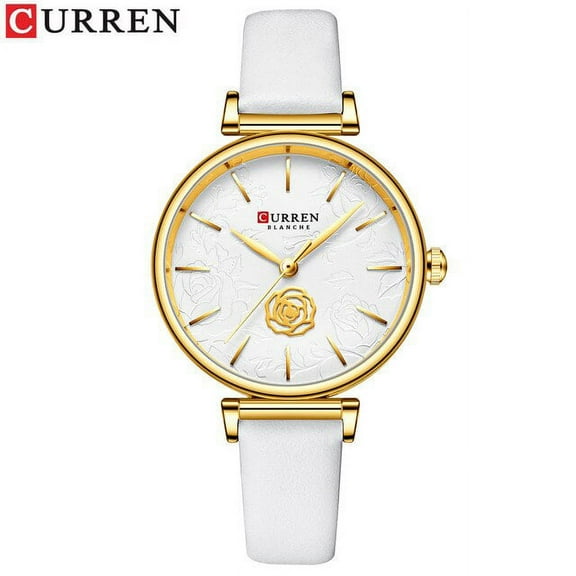 CURREN Ladies Watches Luxury 2020 Fashion Leather Quartz Wristwatches Female Branded Women's Clock with Flower