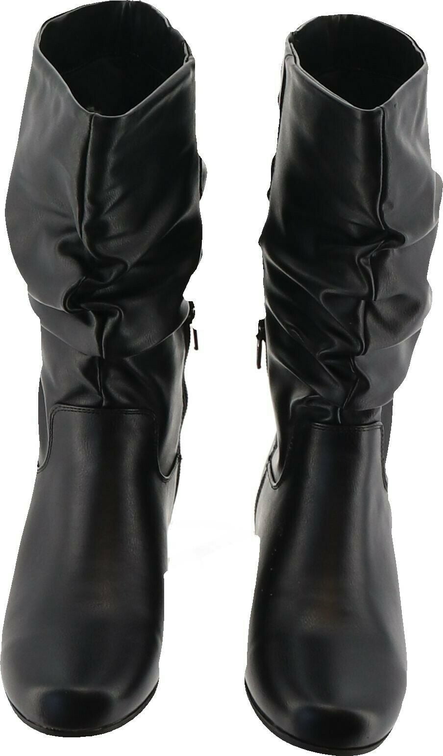 heeled slouch calf boots