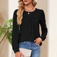 thumbnail image 4 of ASFGIMUJ Womens Long Sleeve Fashion T Shirt Tops Loose Knitting Sweater Blouse Black M, 4 of 8