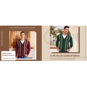 Iceglad Mens Vintage Striped Long Sleeve Button Down Cardigan Sweater with V Neck Knitted Sweaters