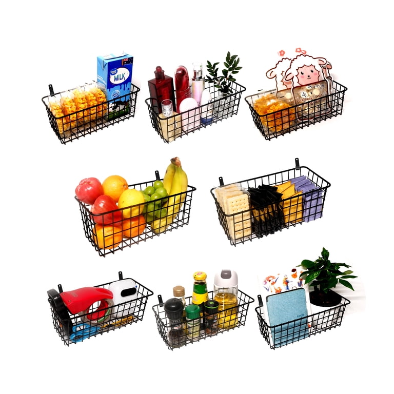 Hanging Wall Basket Wall Mount Wire Basket Metal Hanging Bin Wall Shelf Farmhouse Organizer