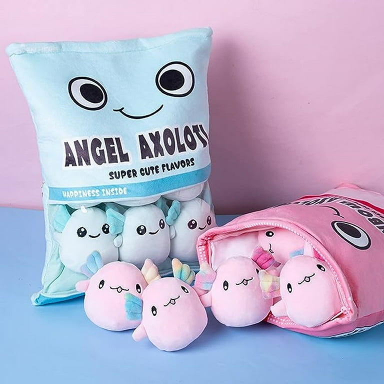 17-inch Soft and Fluffy Axolotl Kids' Plush Throw Pillows