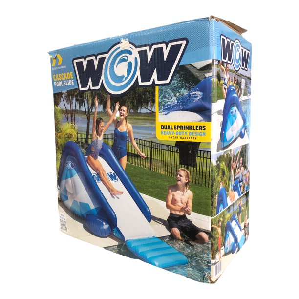 Wow Cascade Pool Slide with Dual Sprinklers, 97" x 57" x 45", Heavy