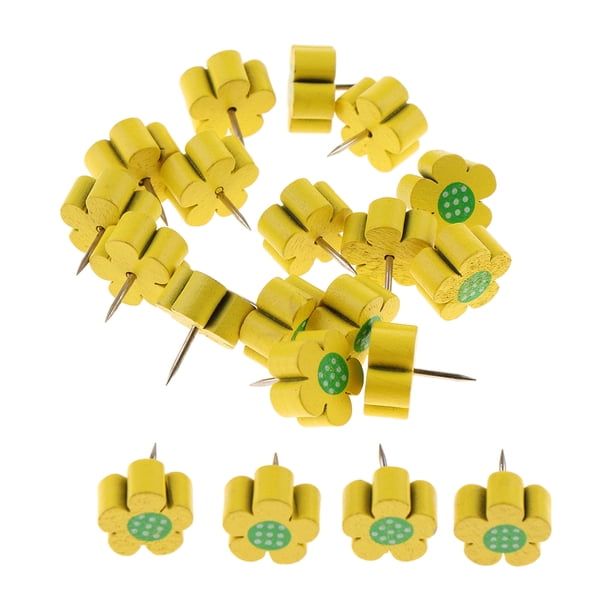 20pcs Paquete de Decorativo Pines de de Corcho para La Fabricación de Tela - Amarillo, tal se describe Yotijar Tachuelas Decorativas