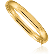 10K Solid Yellow Gold 7.90mm Hinged Bangle Bracelet