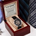 thumbnail image 2 of Gift For Husband Important To Me - Men's Openwork Watch - Mahogany Gift Box, 2 of 6