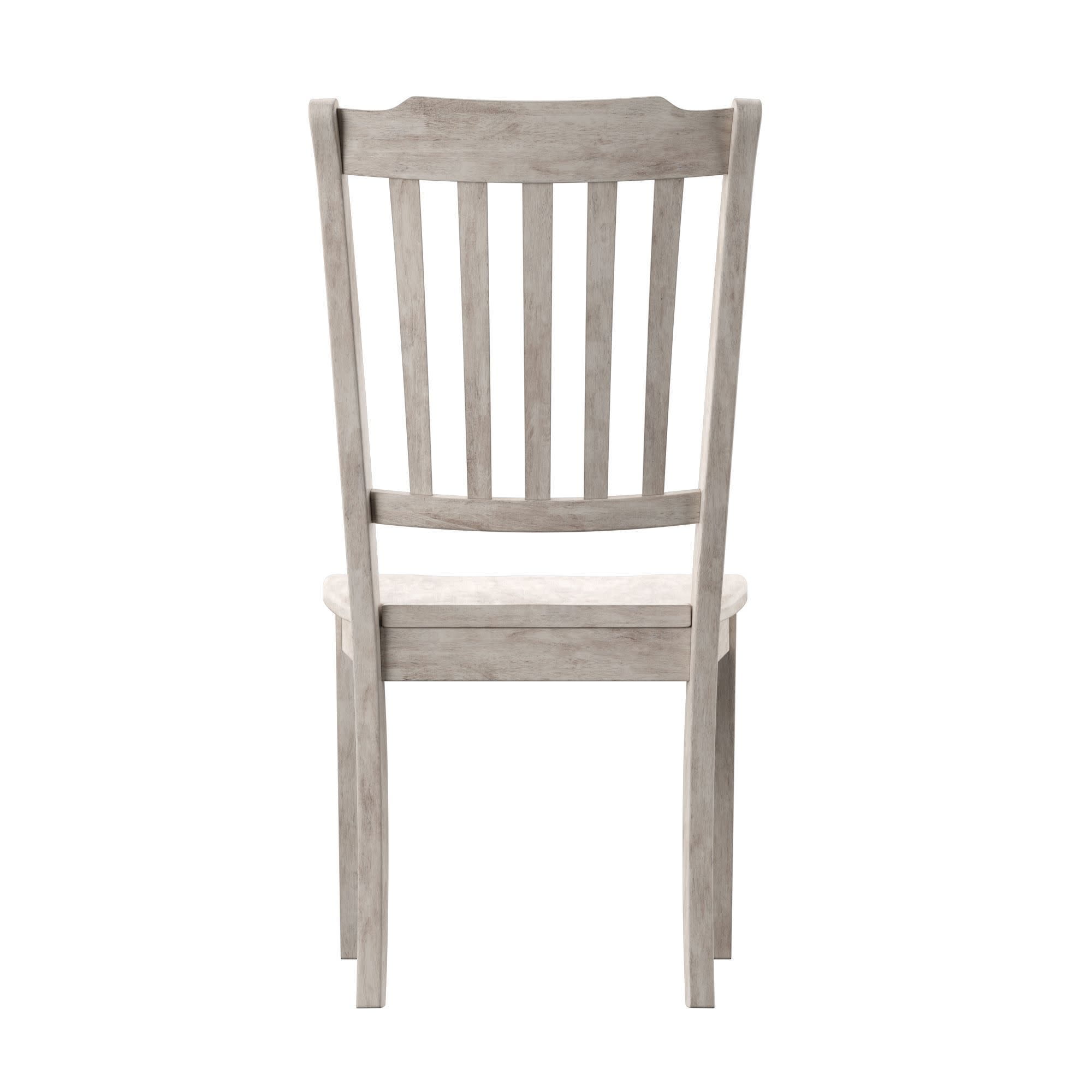 Weston Home Farmhouse Slat Back Wood Dining Chairs, Set of 2, Antique White Finish