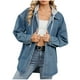 thumbnail image 2 of Chaqueta vaquera con capucha y mangas largas para mujer, nueva moda informal de otoño, chaqueta vaquera lavada con capucha, abrigo vaquero para mujer, 2 of 7