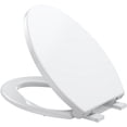 thumbnail image 1 of Eastvita Safe 19-Inch White Elongated Flat Front Toilet Seat - Easy Clean Combo with Quick Release Soft Close Quick Install, 1 of 5