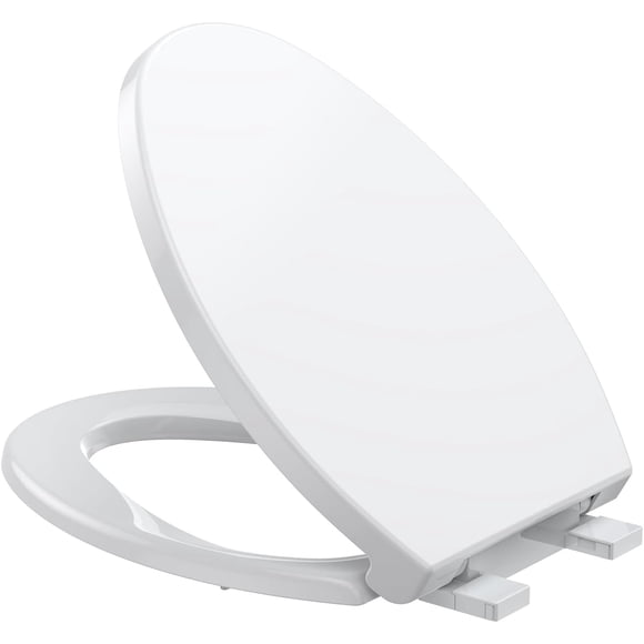 Eastvita Elongated Toilet Seat Cover with Slow-Close Quick-Release Hinges - All-White Durable Design for Upgrading Standard Elongated Toilets
