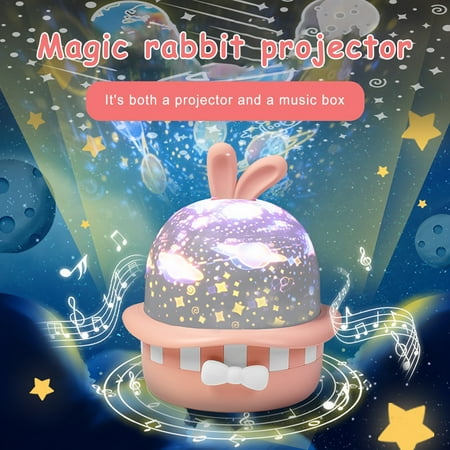 

Pkeoh Gift For Kids Kids Toys For Girls Cars Toys Christmas Projection Ligh Night Light Projector Rabbit-Shaped