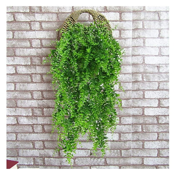 2pcs Plastic Flower Artificial Plant Wall Hanging Persian Rattan Fake Vine Decorative Green Living Room Decoration Leaves Decor Com - Fake Plant Wall Outdoor