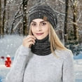 thumbnail image 6 of iHPH7 Hat and Scarf Set Knit Beanie Warm Hat Warm Beanie Fleece Neck Gaiter Snow Caps Neck Warmer Black One Size, 6 of 9