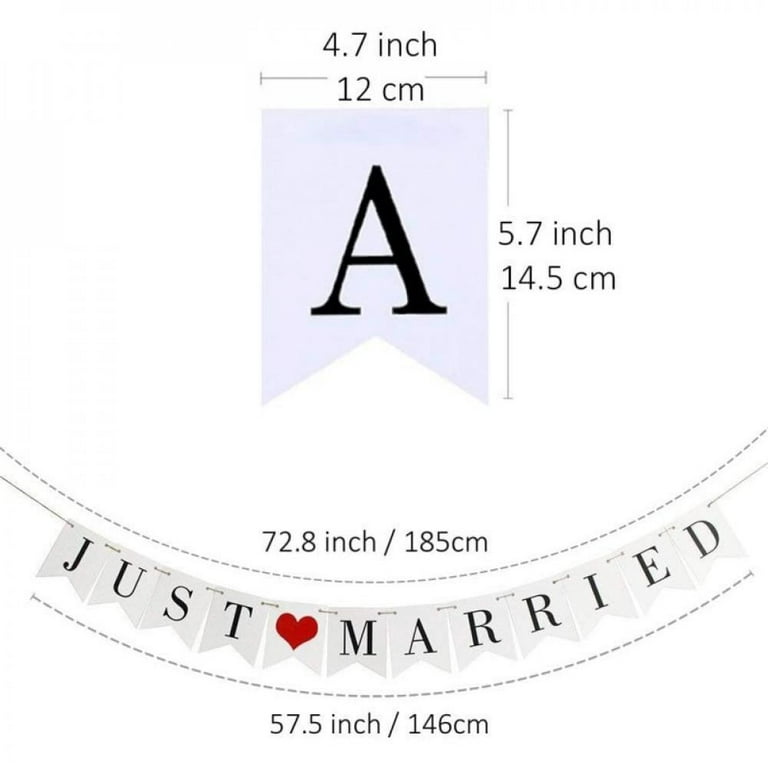 Home Decor JUST MARRIED Wedding Banner Set-wedding Decorations, Bridal  Shower And Engagement Photo Path, Car Decoration 