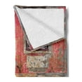 thumbnail image 2 of Urban Soft Flannel Fleece Throw Blanket, Medieval European Structure Nordic Old City Travel Landmark, Cozy Plush for Indoor and Outdoor Use, 60" x 80", Pale Orange Burgundy, by Ambesonne, 2 of 5