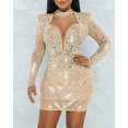 thumbnail image 5 of Rhinestone Long Sleeve Party Dress, 5 of 7