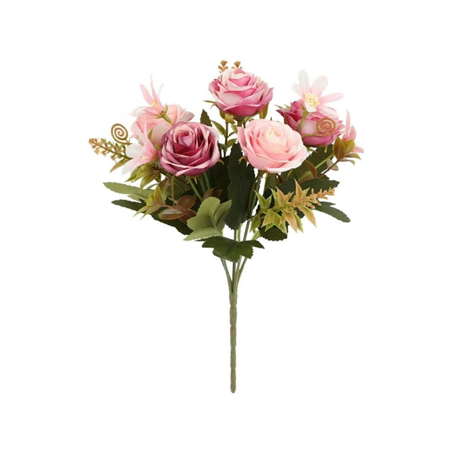 Flowers for Decoration,Fake Flowers for Decoration Simulated Flowers Roses Fake Flowers Bundle Wedding Home Furnishings Hotel Interior Decoration Artificial Flowers Decorative Ornaments