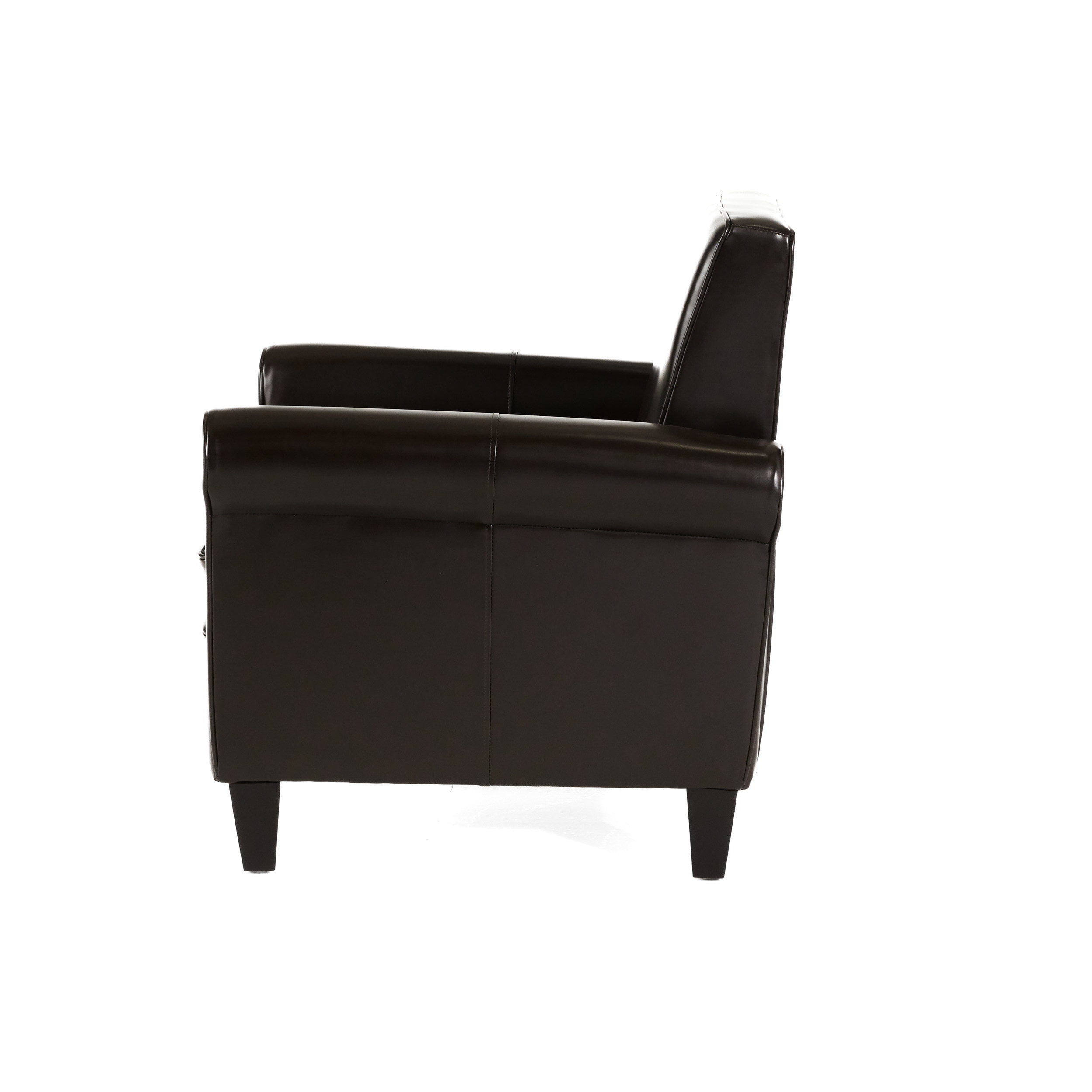 Noble House Liam Leather Brown Club Chair