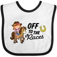 thumbnail image 3 of Inktastic Off to the Races with Cowgirl on Horse Girls Baby Bib, 3 of 4