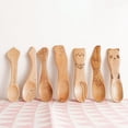 thumbnail image 2 of Sonbest Japanese Style Wooden Spoon Cute Cartoon Children Mini Spoon Ice Cream Desserts Wood Spoon Teaspoon Kitchen Accessories Style 3, 2 of 7