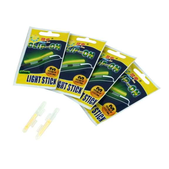 Uxcell Fishing Fluorescent Rod Tip Clip-on green Glow Stick Size M 5 Bags