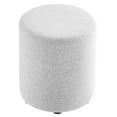 thumbnail image 3 of Callum 16" Round Woven Heathered Fabric Ottoman in Heathered Weave Light Gray, 3 of 8