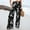 Black, variant on Women's Printed Elastic High Waist Wide Pants Casual Wide Leg Long Casual Belt Pocket Pant for Women Casual Pant Suits for Women Casual Summer Pants for Women Casual Womens Casual Business Attire