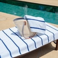 thumbnail image 5 of Arkwright Las Rayas Chaise Lounge Cover - 100% Cotton Terry Pool Towel - 30 x 85 in. - (2 Pack) Navy, 5 of 10