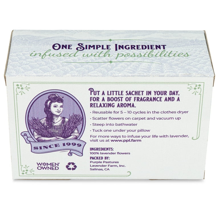 Purple Pastures Lavender Sachets, Natural Home Fragrance, 1.6 oz