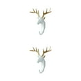 thumbnail image 3 of Decodeary Resin Key Hook Durable And Functional Addition To Home Resin Elephant Head Animal Wall Mounted Hook Animal Head Key Hook White gold (deer) 2Set, 3 of 6