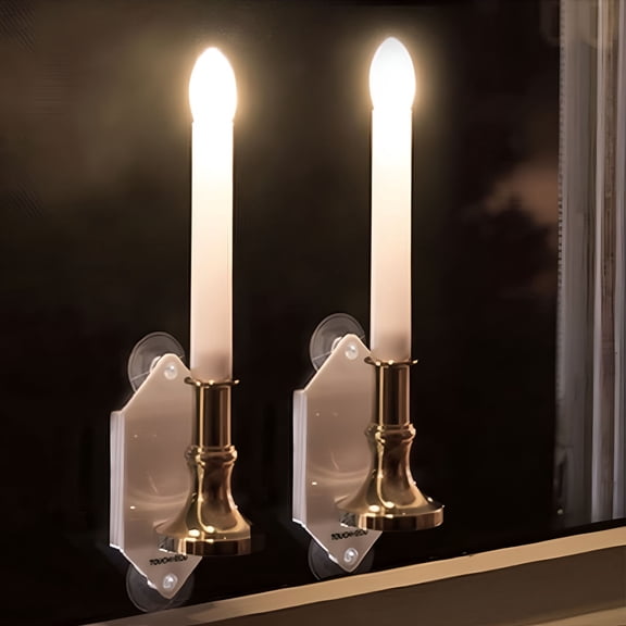 HIBIBUD Realistic Looking Flameless LED Candle Lights - Decorative Solar Energy Candle Light - Set of 2 - Home Decor